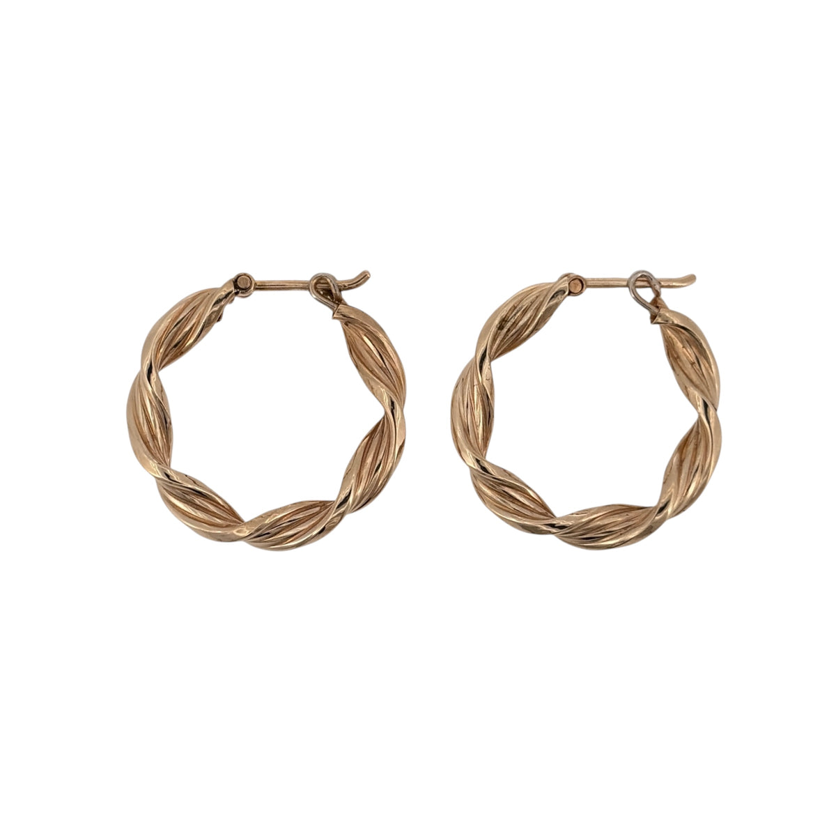 9ct Gold Twist Hoop Creole Earrings
