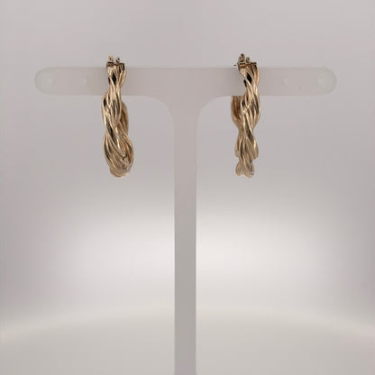9ct Gold Twist Hoop Creole Earrings