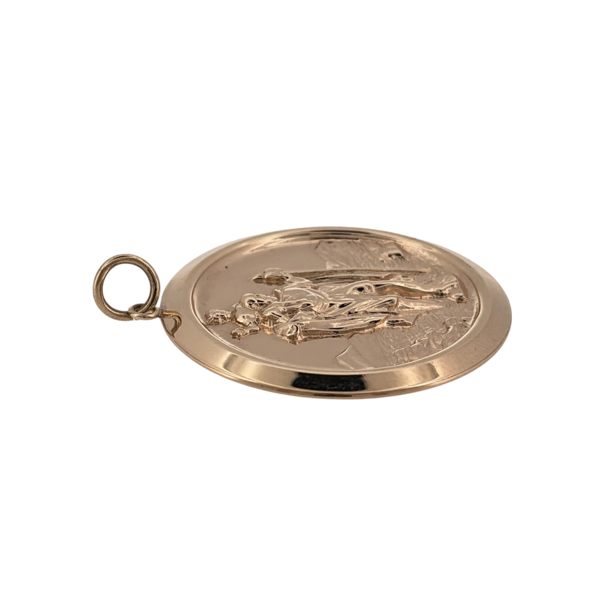 9ct Gold Large Round St Christopher Pendant