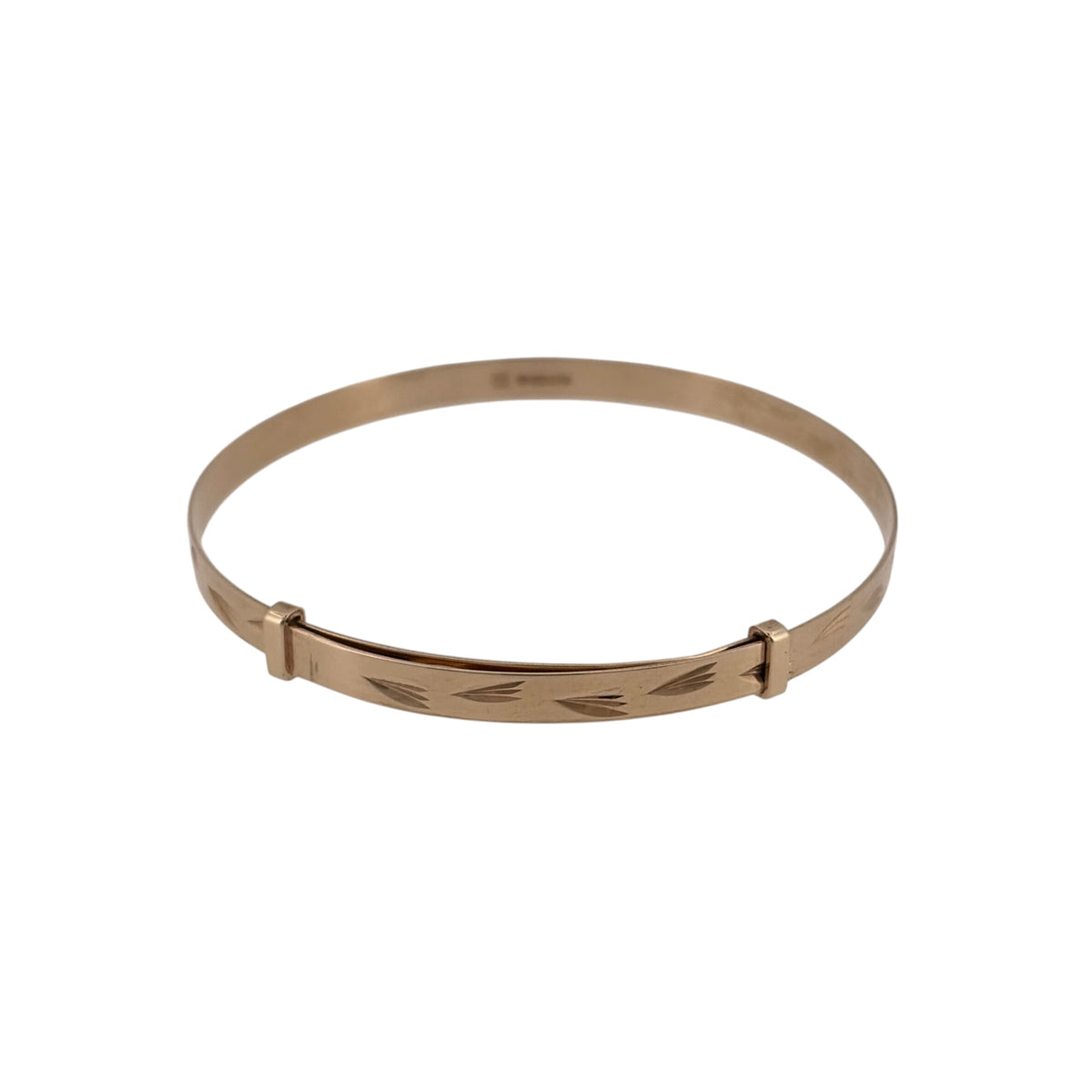 9ct Gold Patterned Expanding Baby Bangle