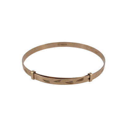 9ct Gold Patterned Expanding Baby Bangle