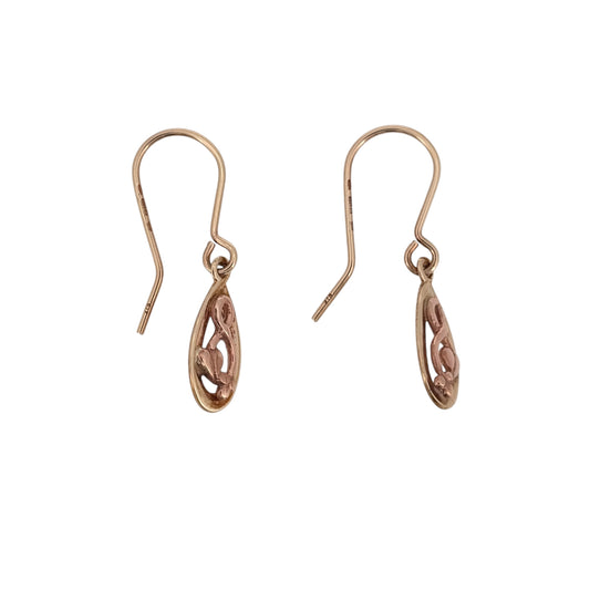 9ct Gold Clogau Tree of Life Teardrop Drop Earrings