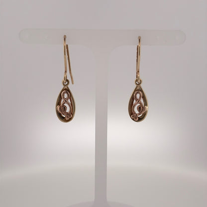 9ct Gold Clogau Tree of Life Teardrop Drop Earrings