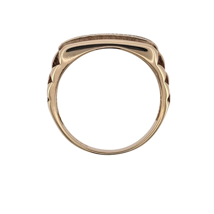 9ct Gold & Diamond Wide Signet Ring