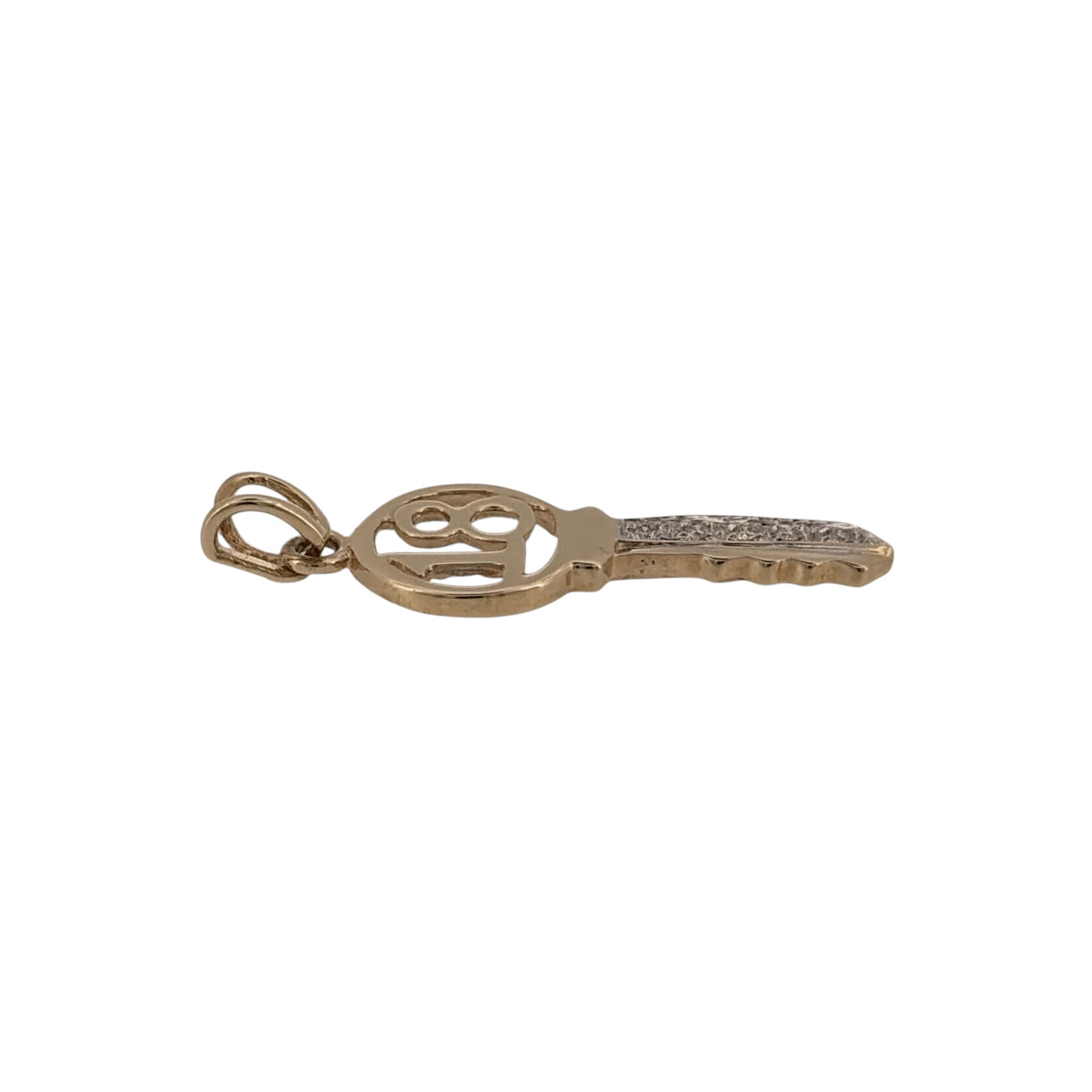 9ct Gold & Diamond '18' Key Pendant