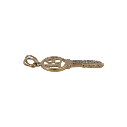 9ct Gold & Diamond '18' Key Pendant