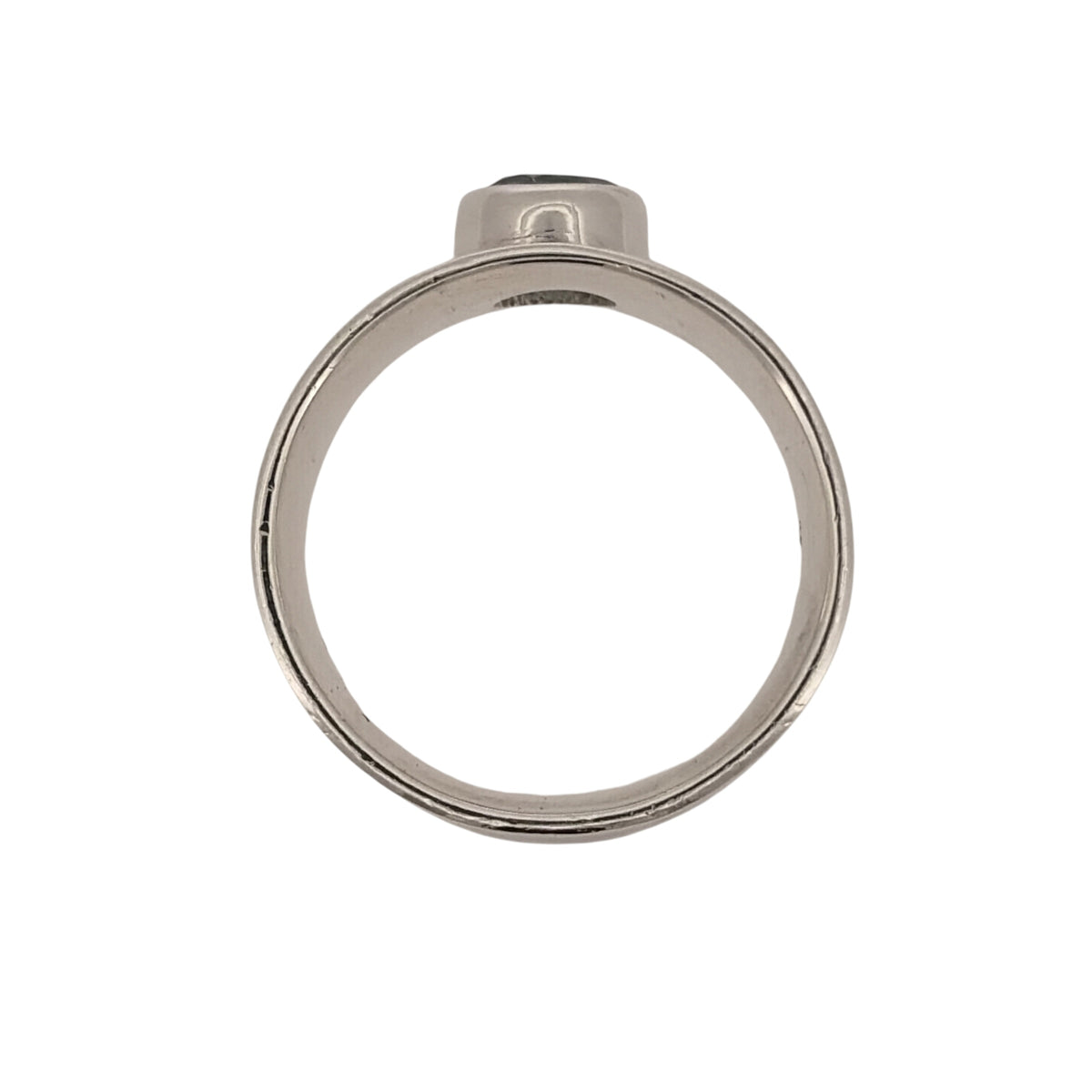 925 Silver & Blue Stone Wide Band Ring