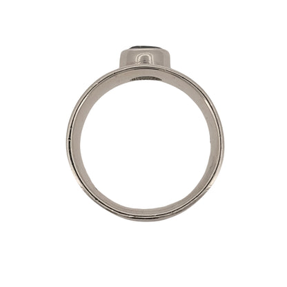925 Silver & Blue Stone Wide Band Ring