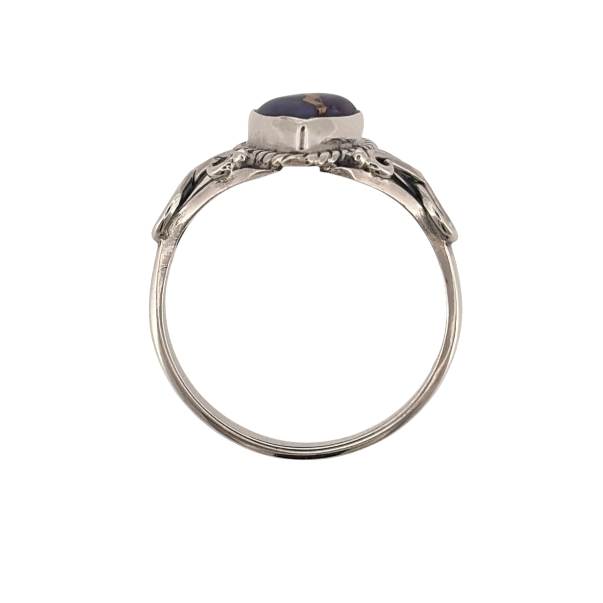 925 Silver & Purple Stone Teardrop Ring