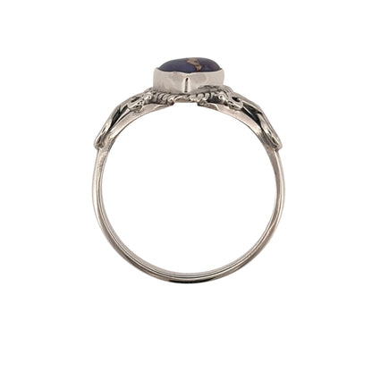 925 Silver & Purple Stone Teardrop Ring