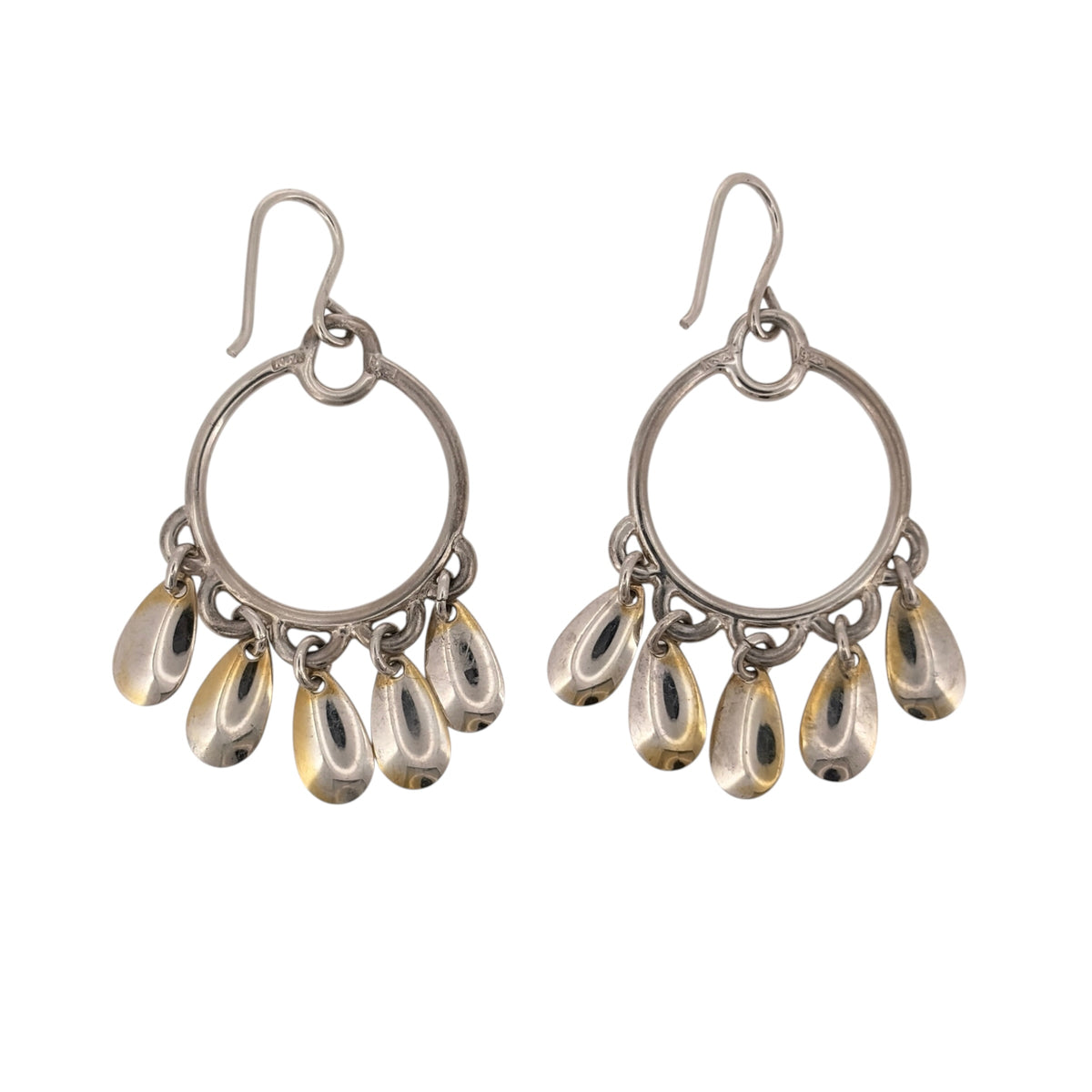 925 Silver Dangle Hoop Drop Earrings