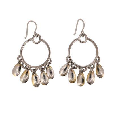 925 Silver Dangle Hoop Drop Earrings
