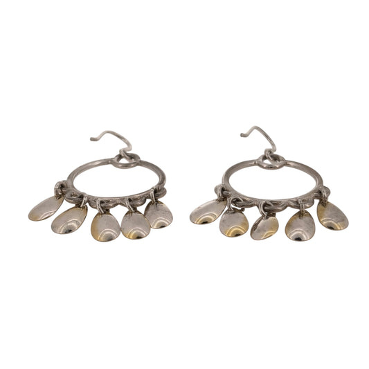 925 Silver Dangle Hoop Drop Earrings