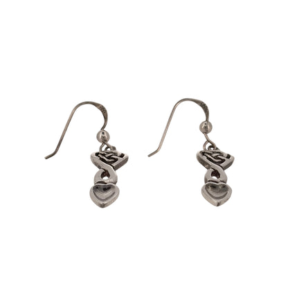 925 Silver Celtic Heart Lovespoon Drop Earrings