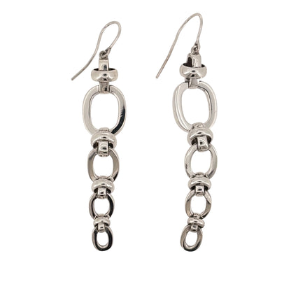 925 Silver Link Drop Earrings
