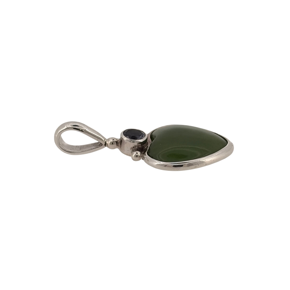 925 Silver Green & Purple Heart Pendant