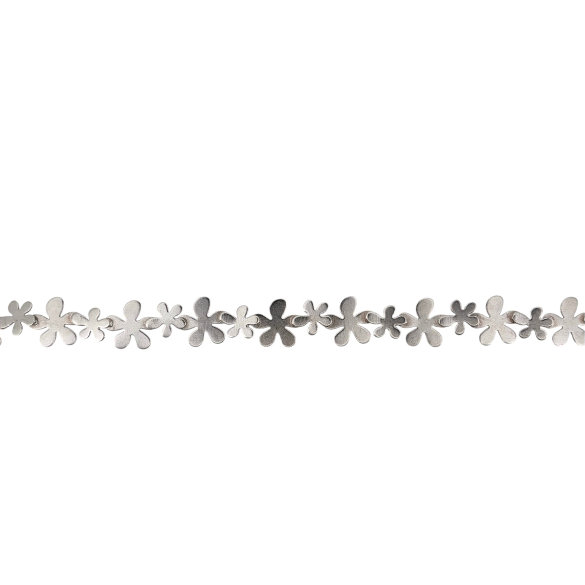 925 Silver 7.5" Flower Link Bracelet