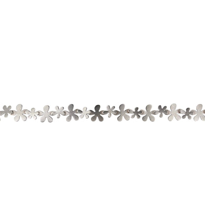 925 Silver 7.5" Flower Link Bracelet