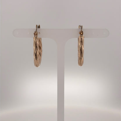 9ct Gold Twisted Triangle Creole Earrings