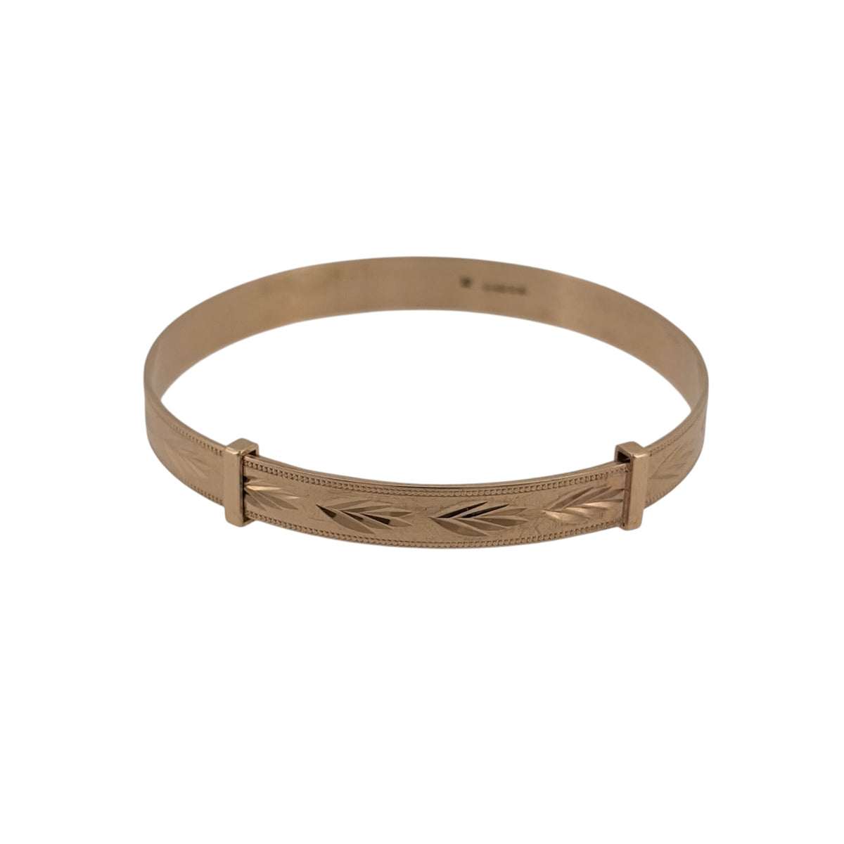 9ct Gold Patterned Expanding Baby Bangle