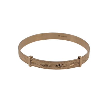 9ct Gold Patterned Expanding Baby Bangle