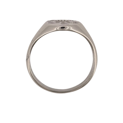 925 Silver Oval Three Feathers Signet Ring