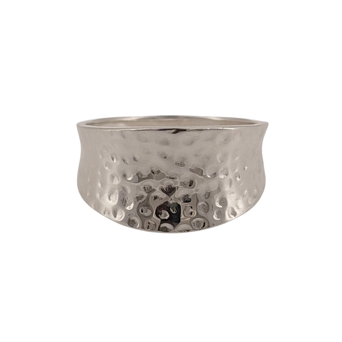 925 Silver Textured Wide Band Ring