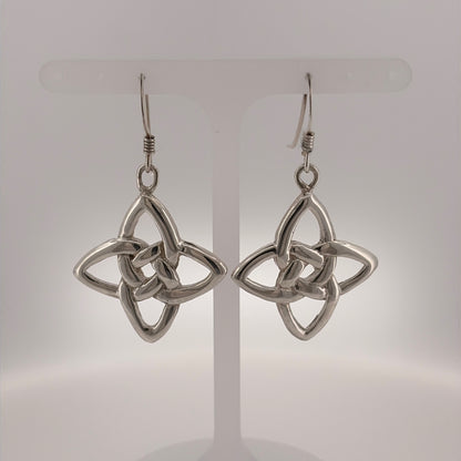 925 Silver Celtic Knot Drop Earrings