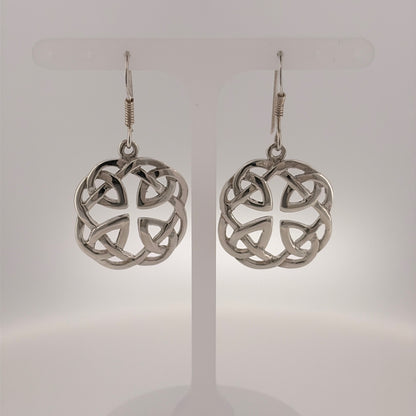 925 Silver Celtic Knot Drop Earrings
