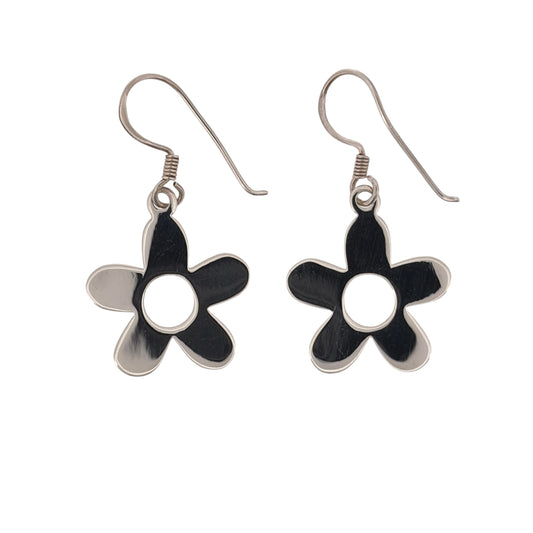 925 Silver Flower Drop Earrings