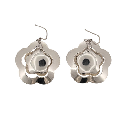 925 Silver Flower Drop Earrings