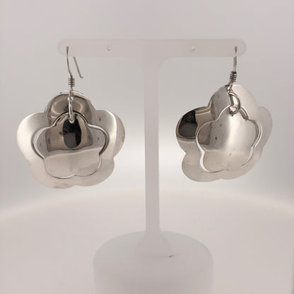 925 Silver Flower Drop Earrings