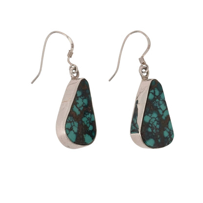 925 Silver & Blue Speckle Stone Drop Earrings