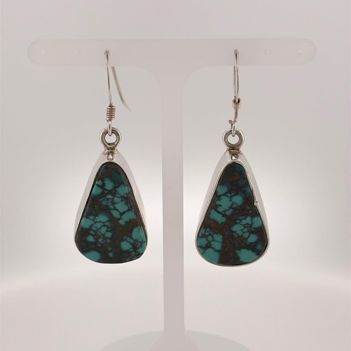 925 Silver & Blue Speckle Stone Drop Earrings