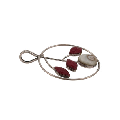 925 Silver Stone Set Flower Style Pendant