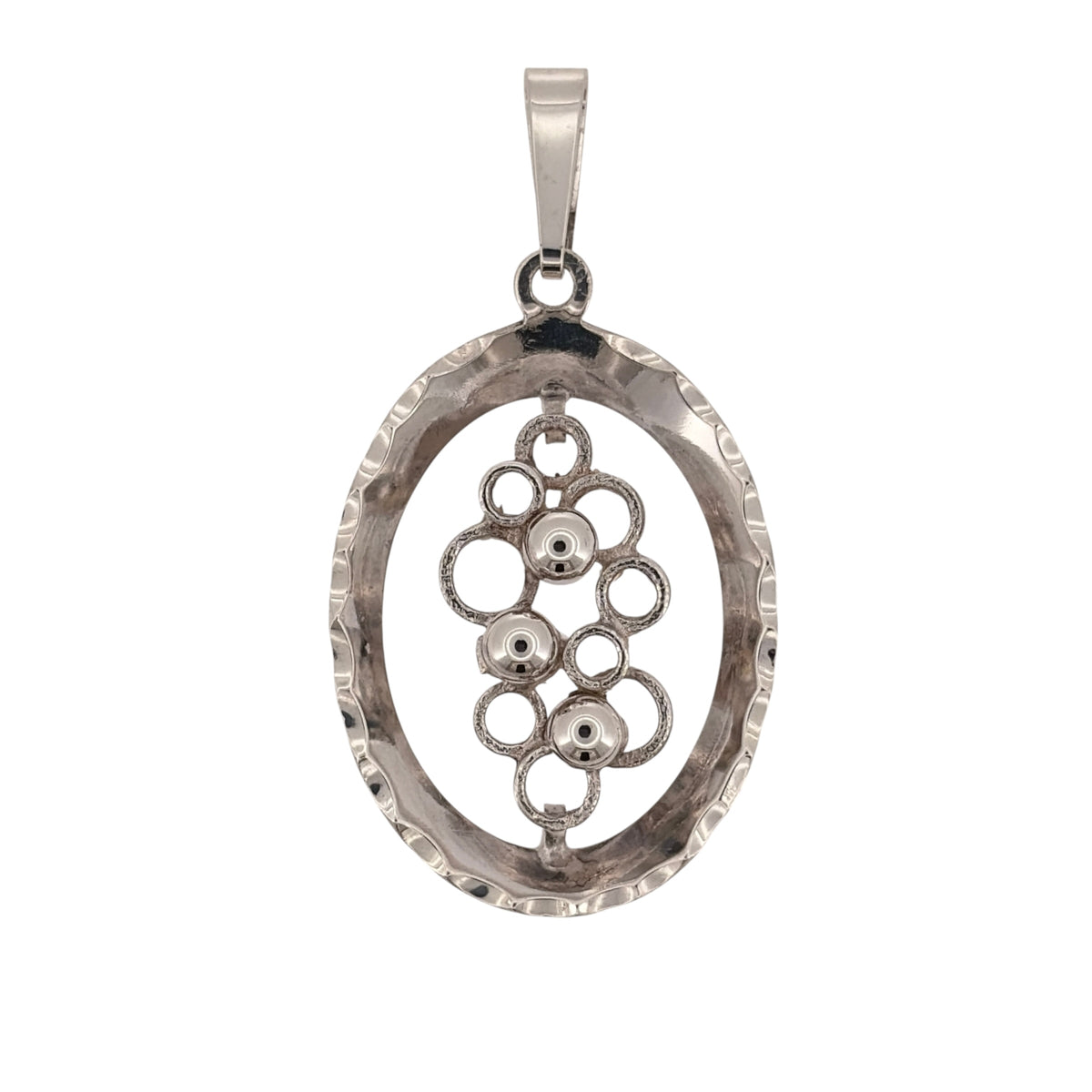 925 Silver Oval Bubble Style Pendant