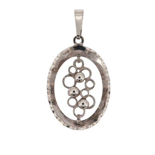 925 Silver Oval Bubble Style Pendant