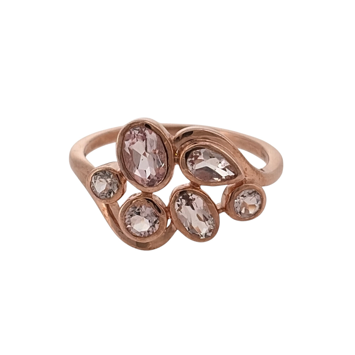 9ct Gold & Morganite Bubble Style Ring