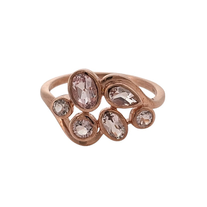 9ct Gold & Morganite Bubble Style Ring