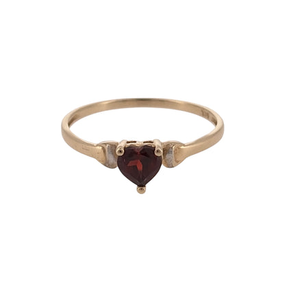 9ct Gold & Garnet Heart Ring