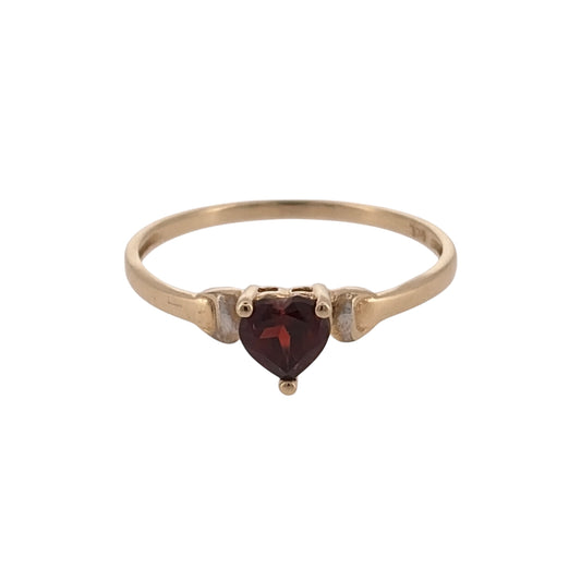 9ct Gold & Garnet Heart Ring