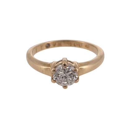 9ct Gold & Cubic Zirconia Solitaire Ring