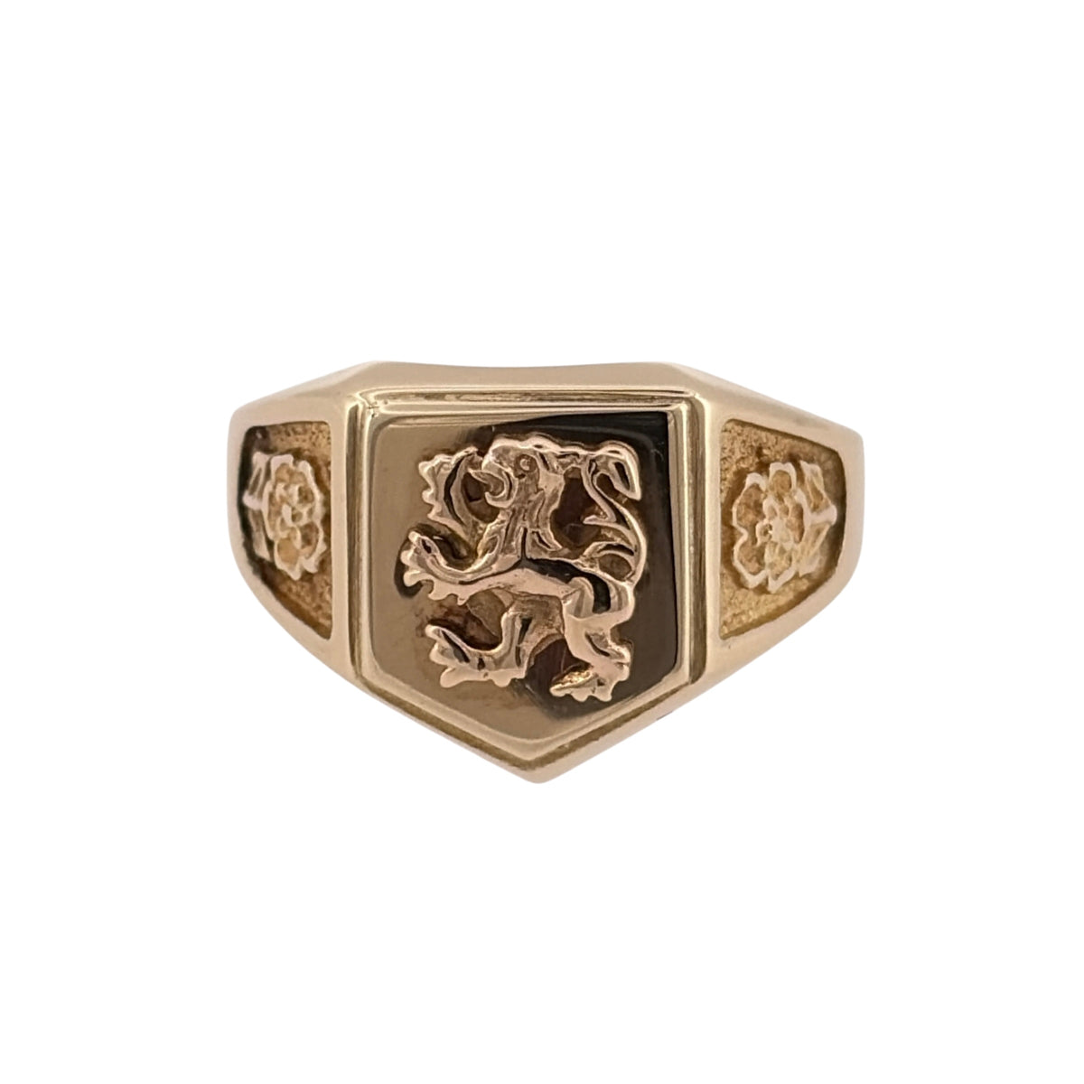 9ct Gold Lion Shield Signet Ring