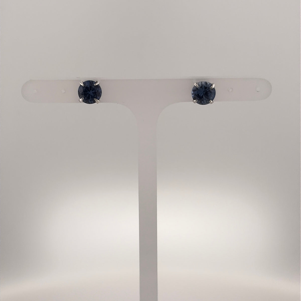 9ct White Gold & Sapphire Stud Earrings