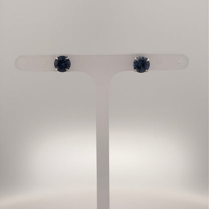 9ct White Gold & Sapphire Stud Earrings