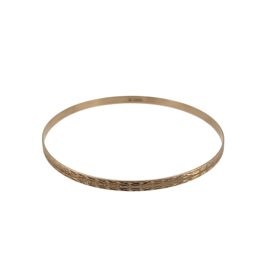 9ct Solid Gold Patterned Bangle