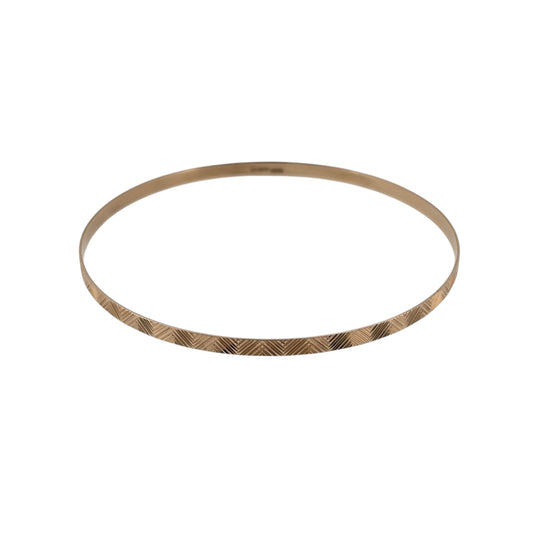 9ct Solid Gold Patterned Bangle