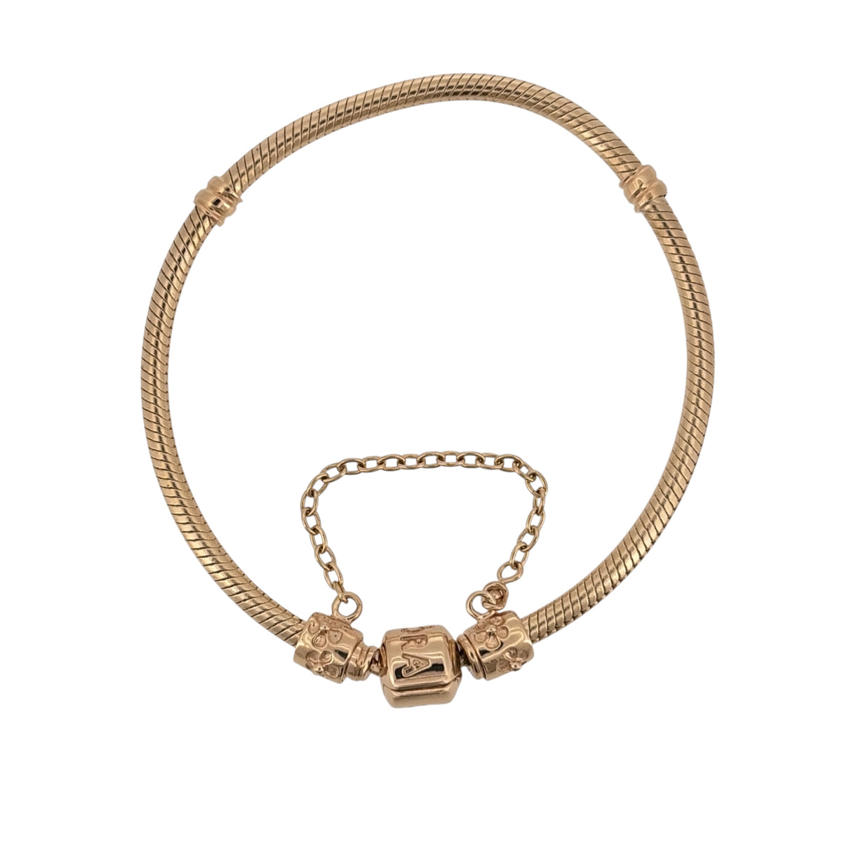 14ct Gold 7.5" Pandora Snake Charm Bracelet