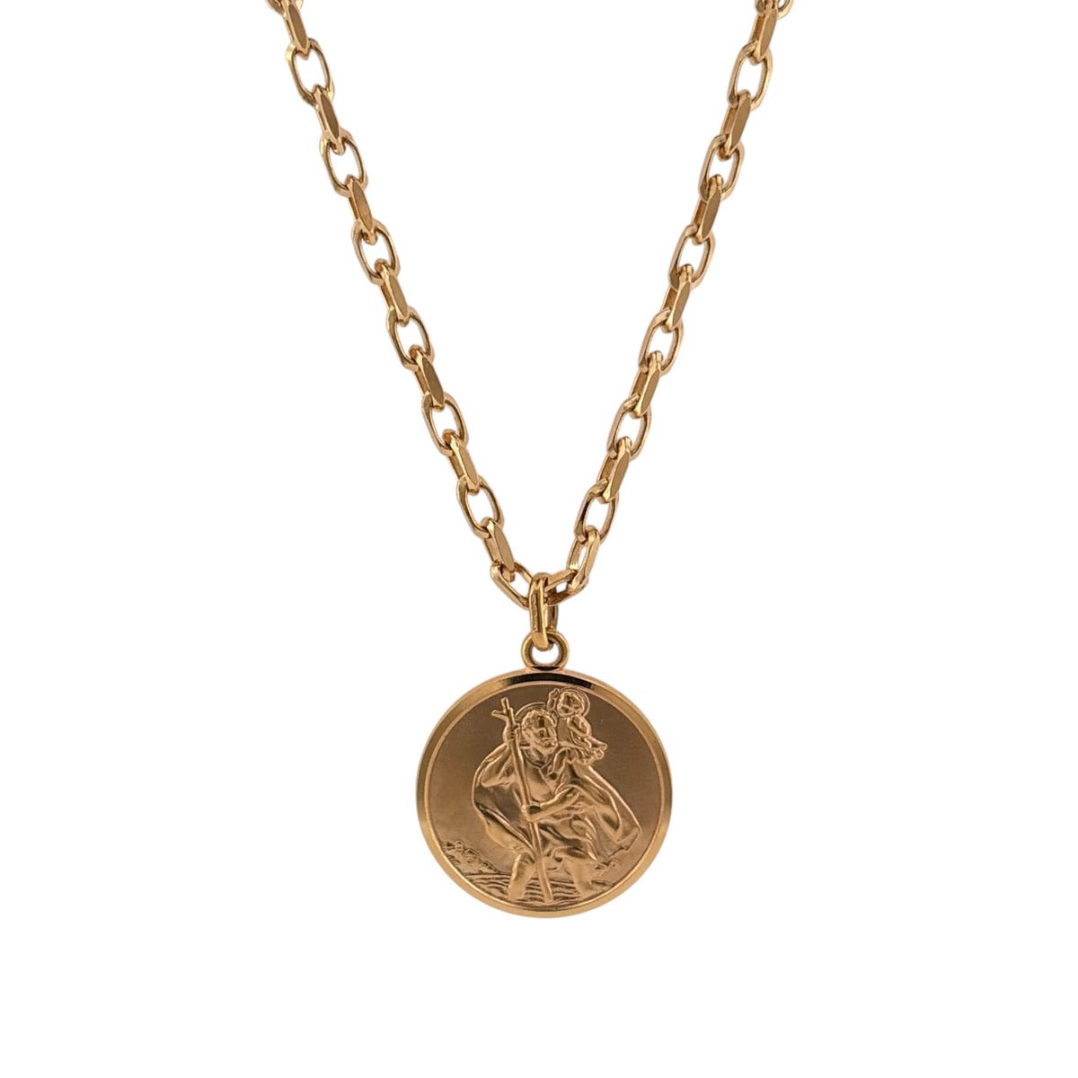 9ct Gold St Christopher 18" Necklace