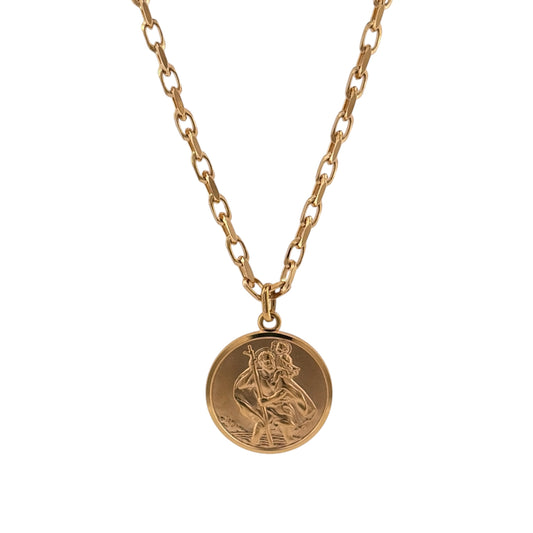 9ct Gold St Christopher 18" Necklace